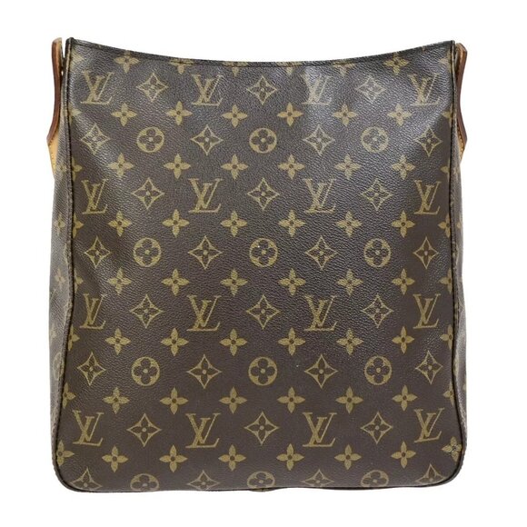 LOUIS VUITTON Logo Looping GM Shoulder Bag Monogram Leather Brown M51145 85EC883 - Picture 3 of 16